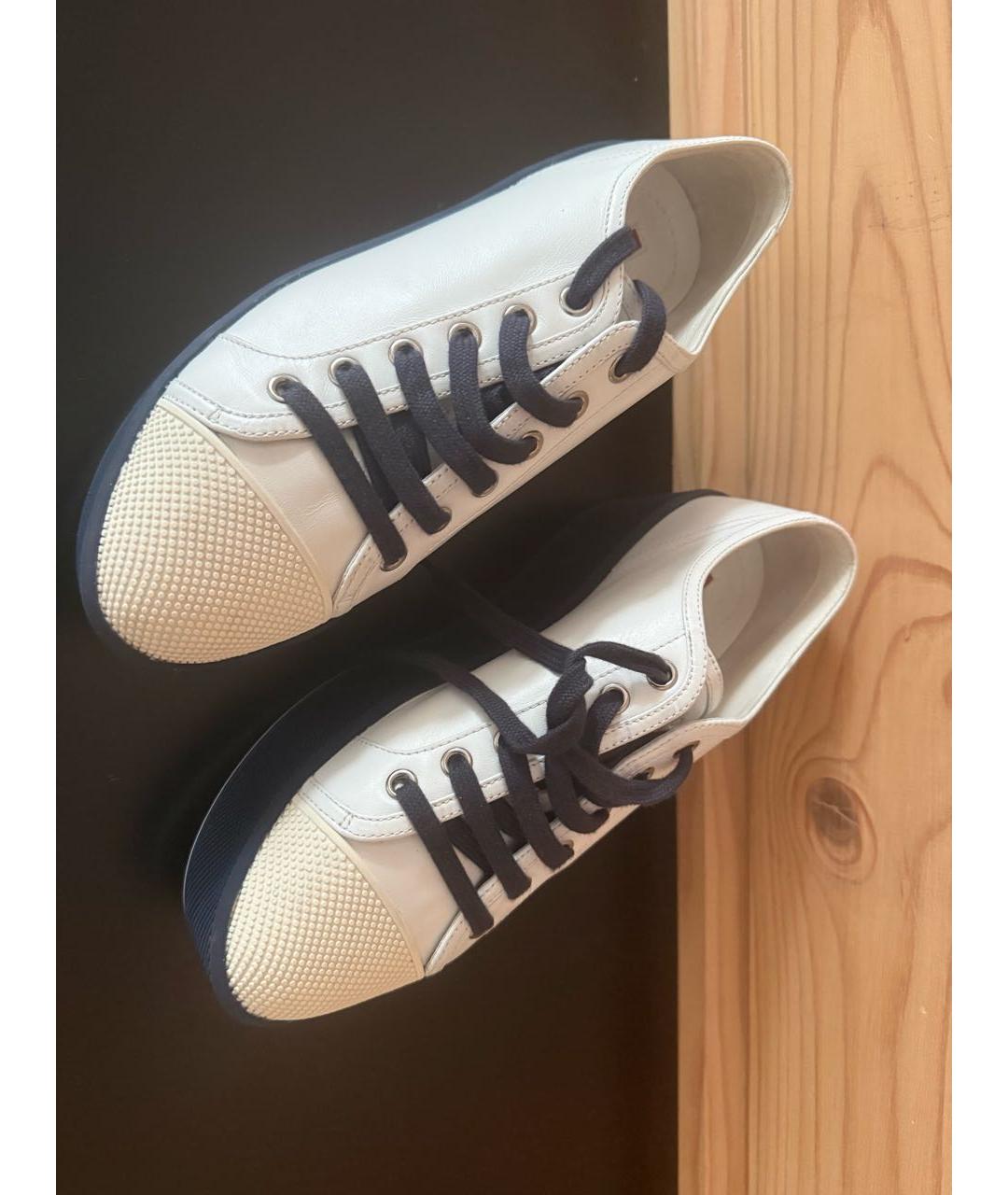 PRADA Белые кожаные кеды, фото 3