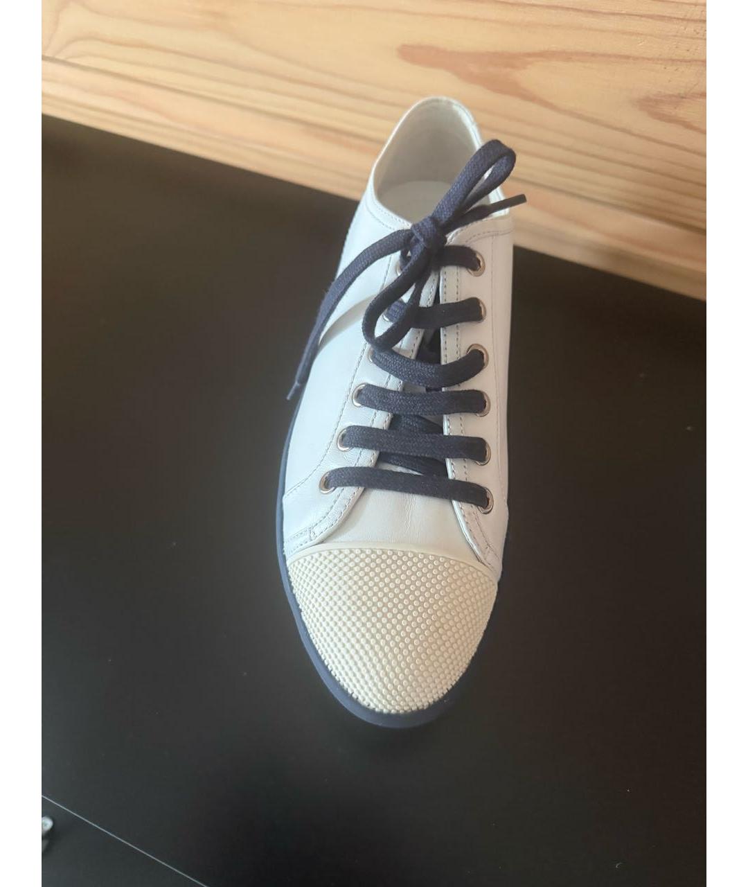 PRADA Белые кожаные кеды, фото 2