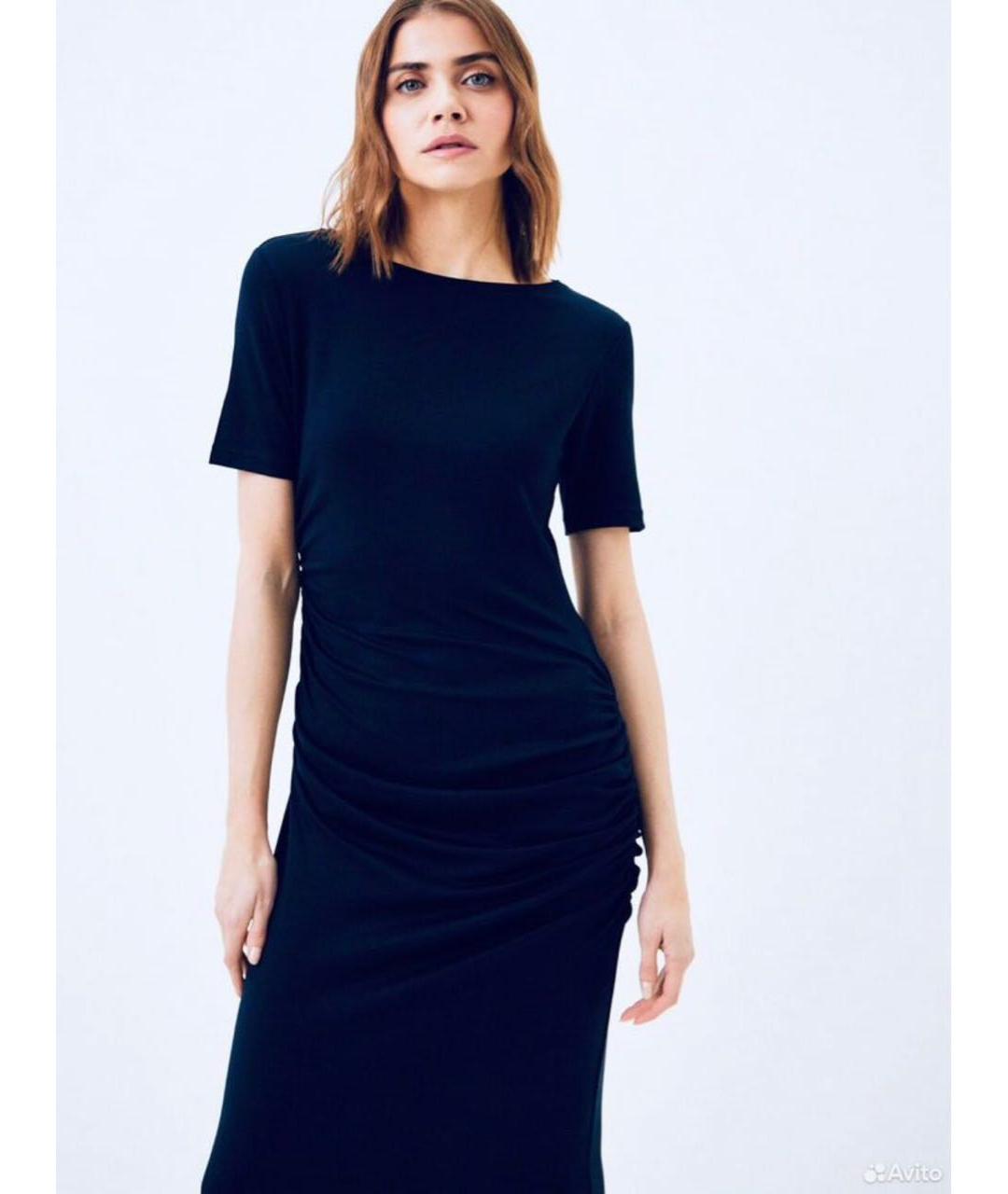 TOMMY HILFIGER Темно-синее хлопко-эластановое повседневное платье, фото 6