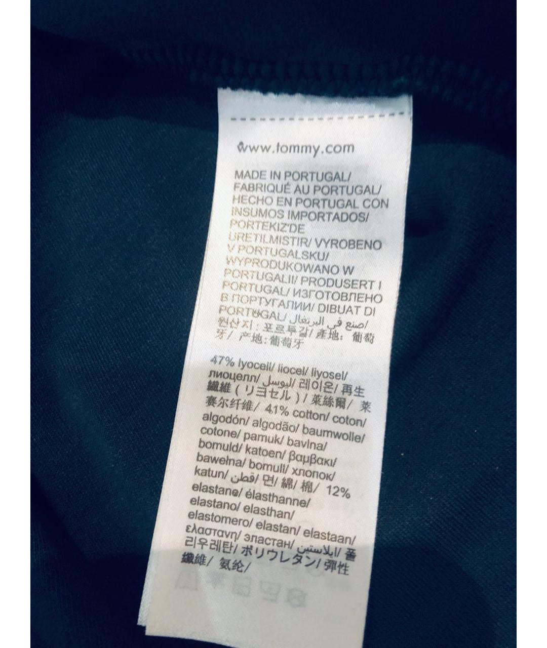 TOMMY HILFIGER Темно-синее хлопко-эластановое повседневное платье, фото 8
