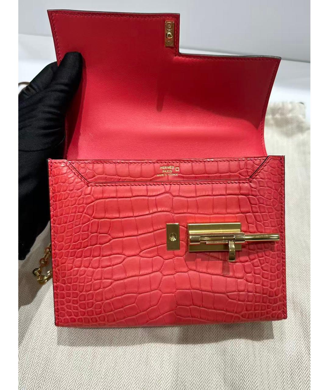 HERMES Красная кожаная сумка через плечо, фото 5