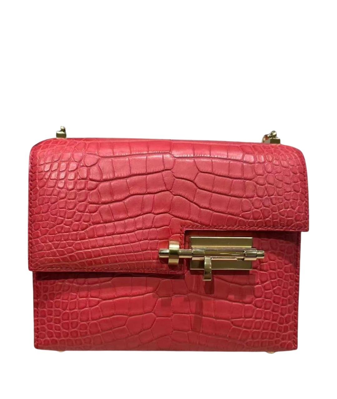 HERMES Красная кожаная сумка через плечо, фото 1