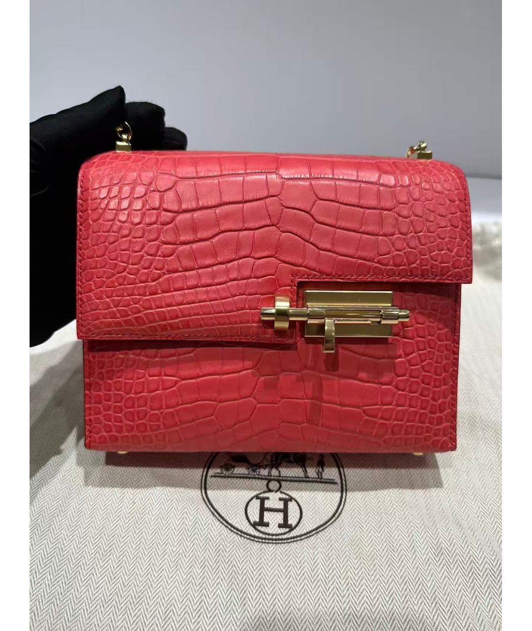 HERMES Красная кожаная сумка через плечо, фото 7