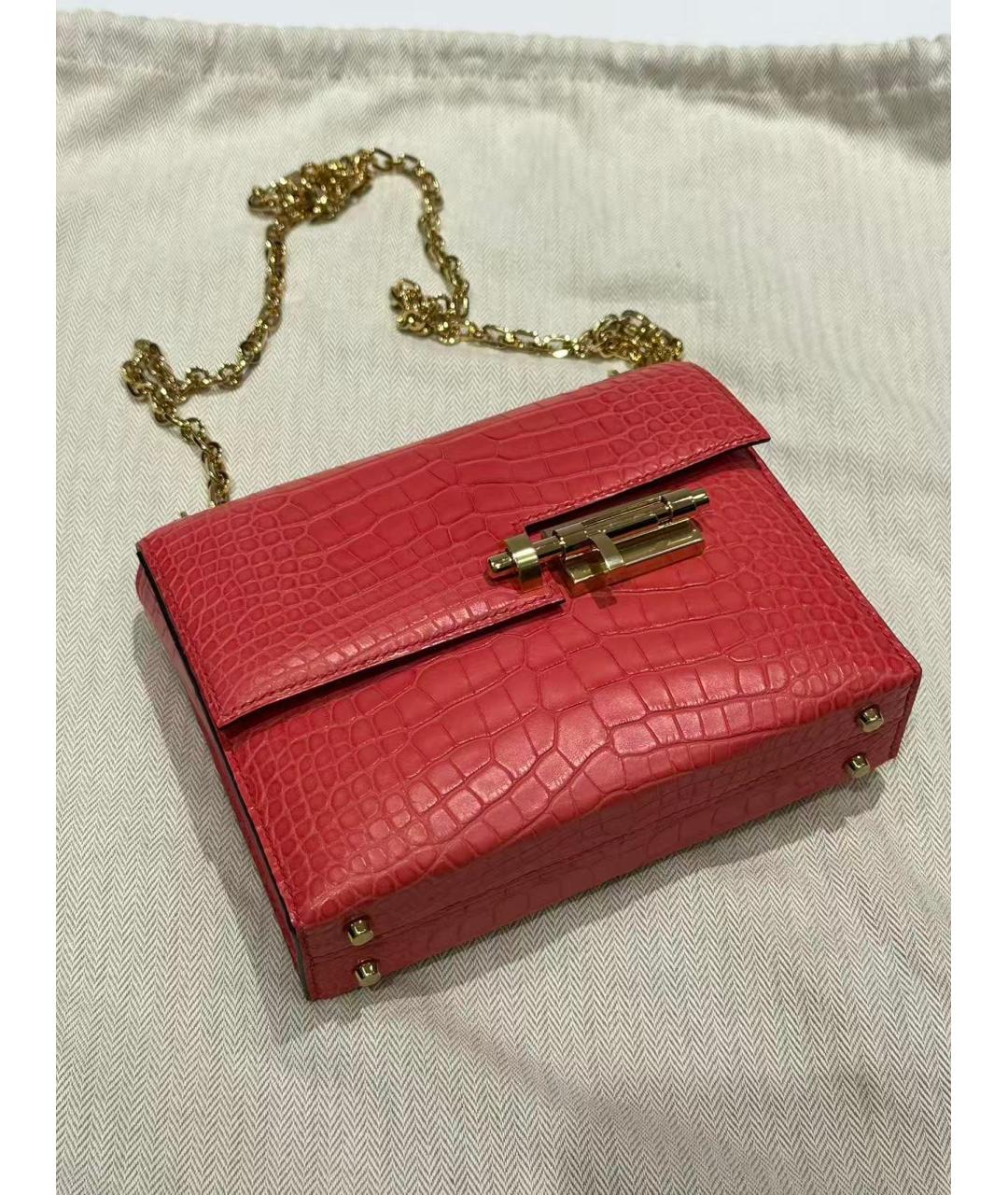 HERMES Красная кожаная сумка через плечо, фото 2