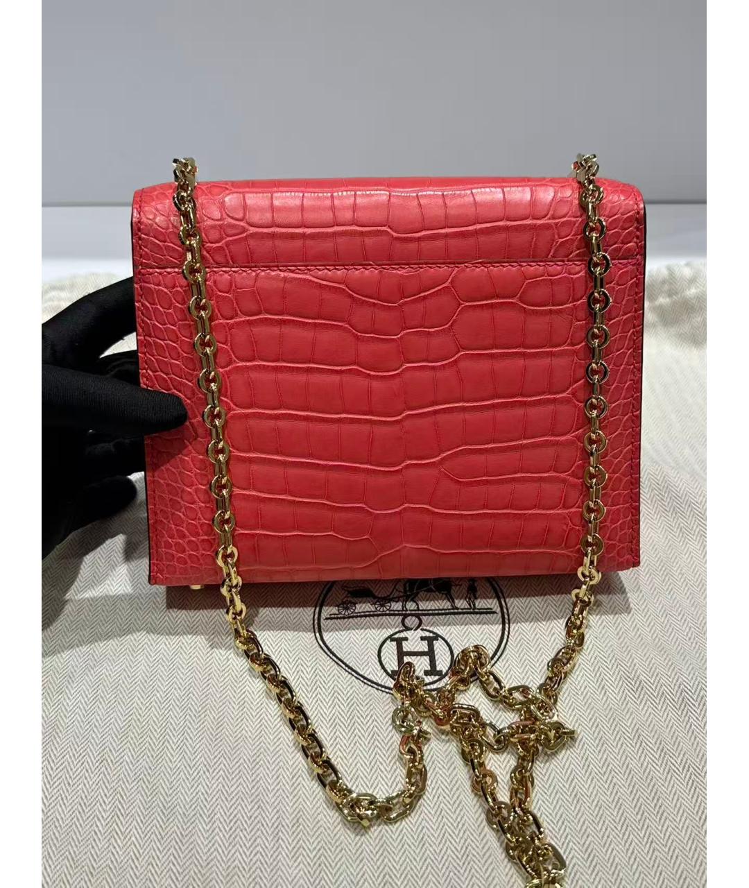 HERMES Красная кожаная сумка через плечо, фото 4