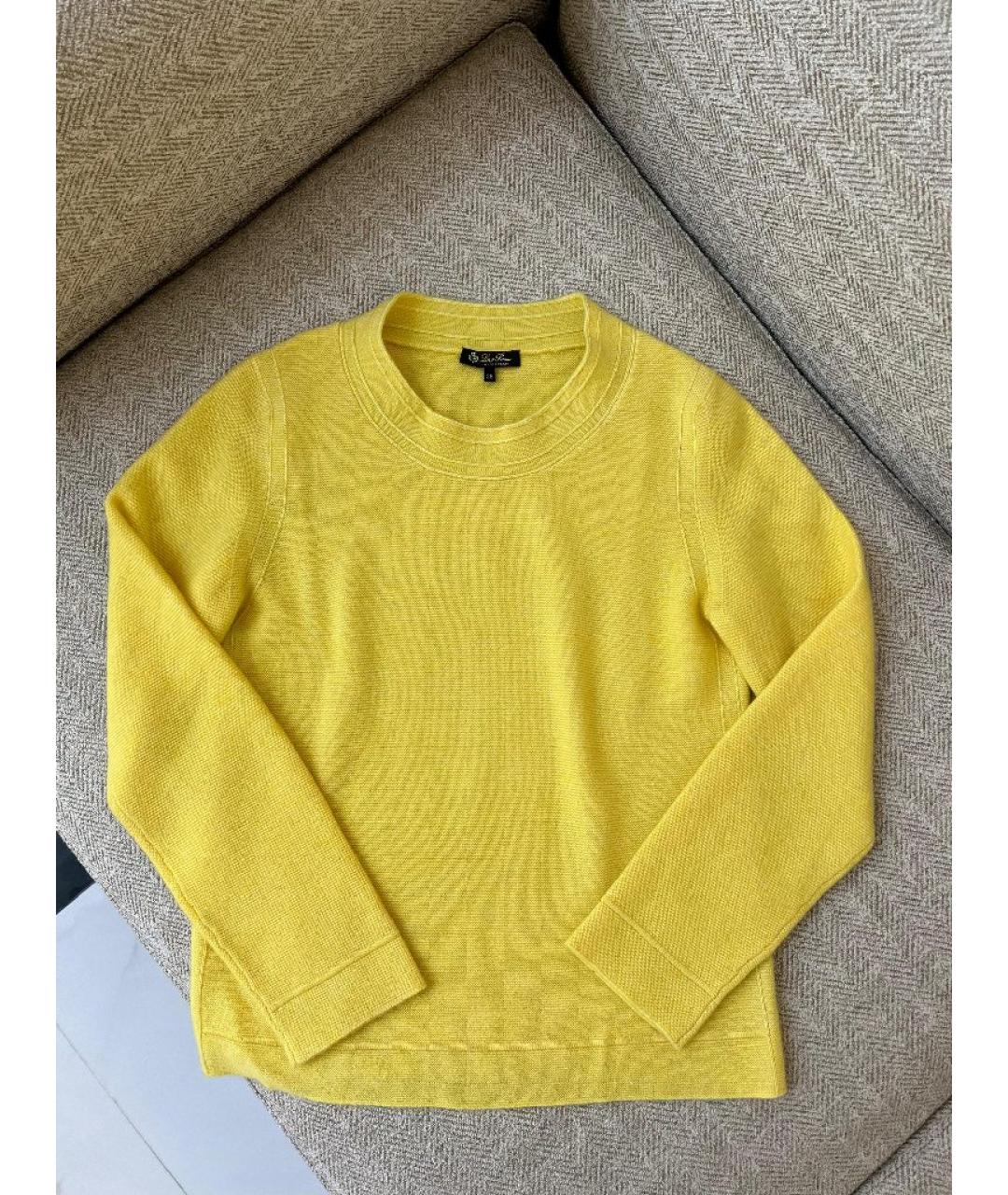 LORO PIANA Желтый кашемировый джемпер / свитер, фото 10
