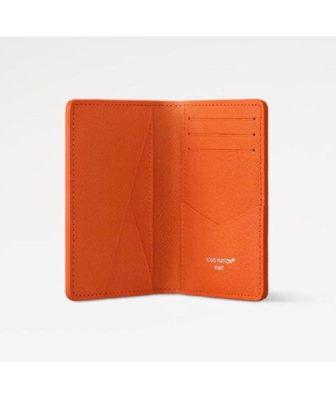 LOUIS VUITTON Оранжевый кожаный кардхолдер, фото 2