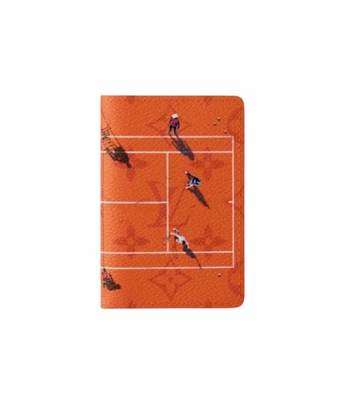 LOUIS VUITTON Оранжевый кожаный кардхолдер, фото 4