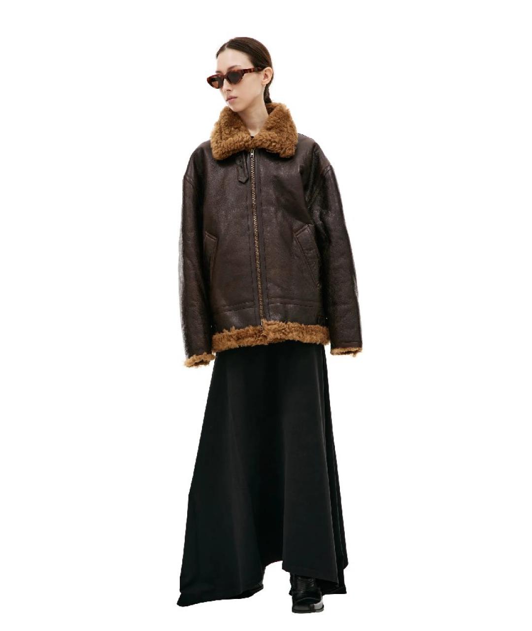 VETEMENTS Коричневая кожаная дубленка, фото 5