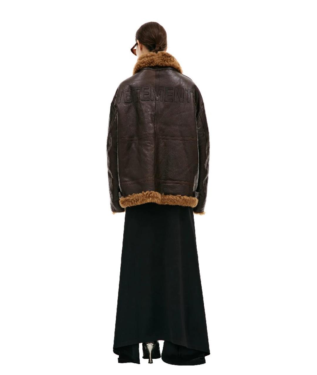 VETEMENTS Коричневая кожаная дубленка, фото 6