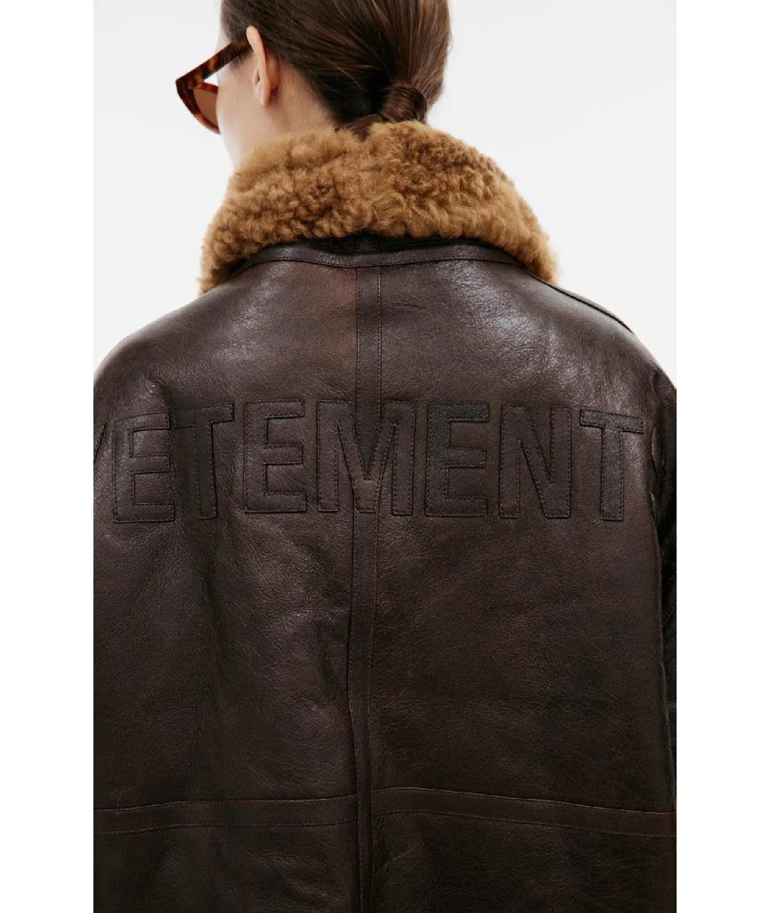 VETEMENTS Коричневая кожаная дубленка, фото 7