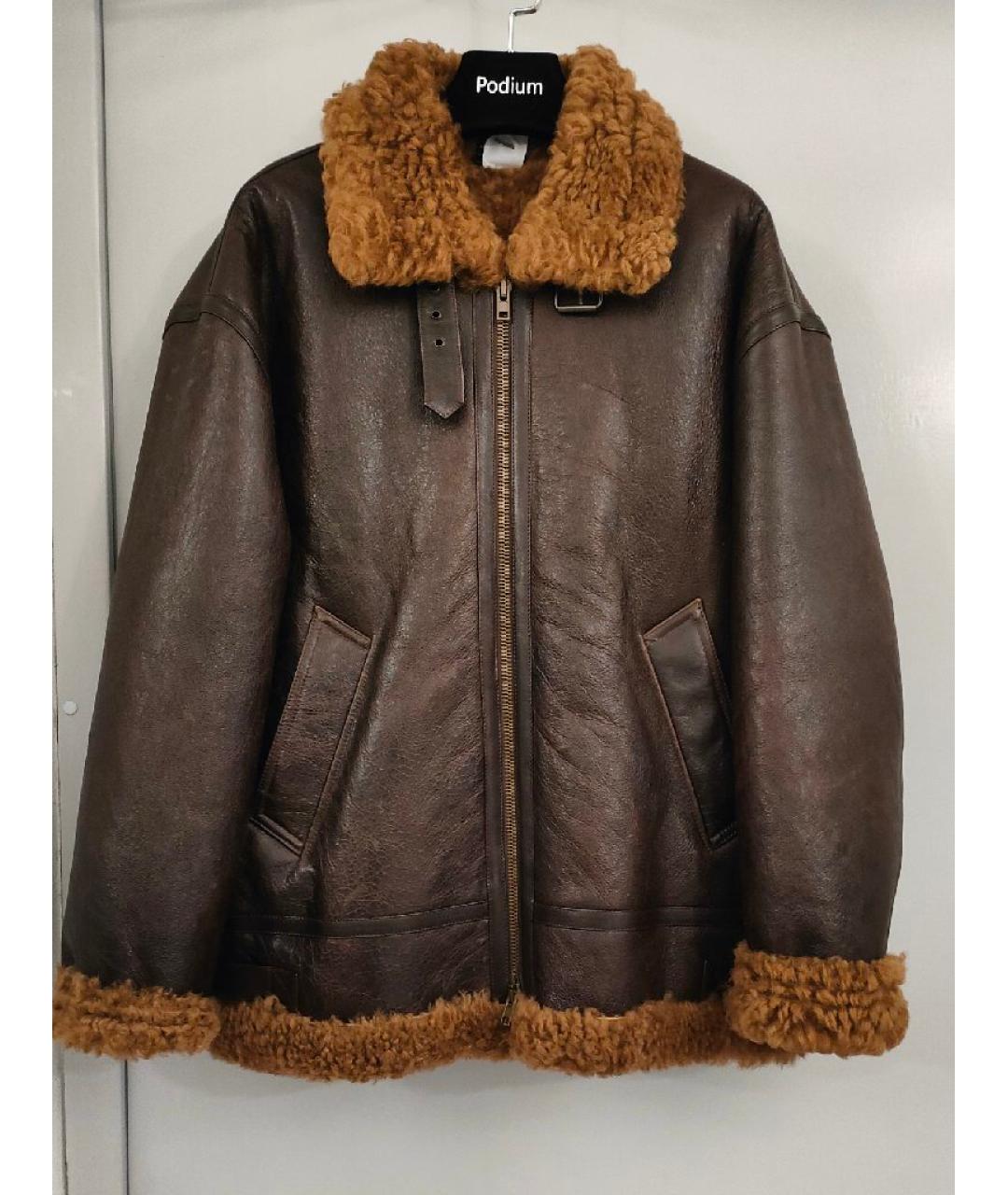 VETEMENTS Коричневая кожаная дубленка, фото 10
