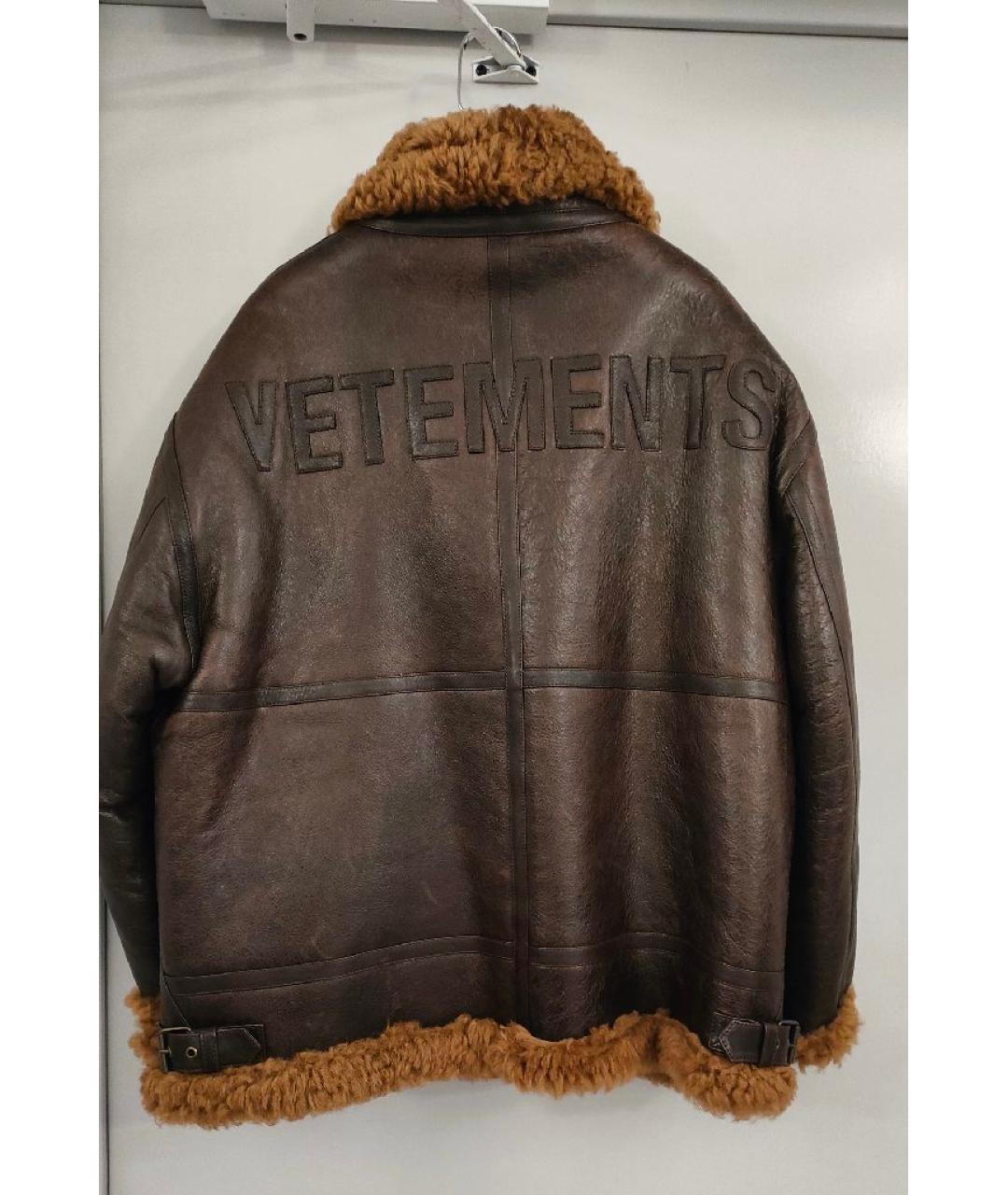 VETEMENTS Коричневая кожаная дубленка, фото 2