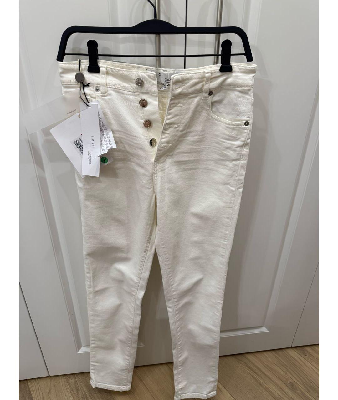 IRO Белые хлопко-эластановые джинсы слим, фото 6