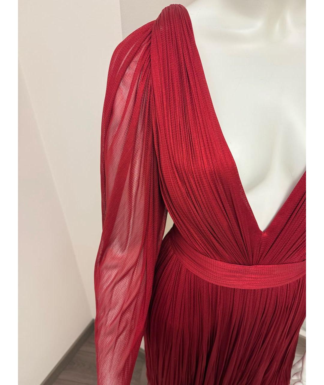MARIA LUCIA HOHAN Красное шелковое вечернее платье, фото 4