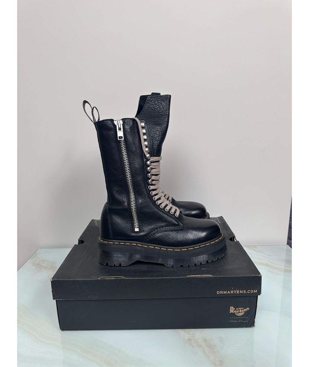DR. MARTENS Черные кожаные высокие ботинки, фото 6