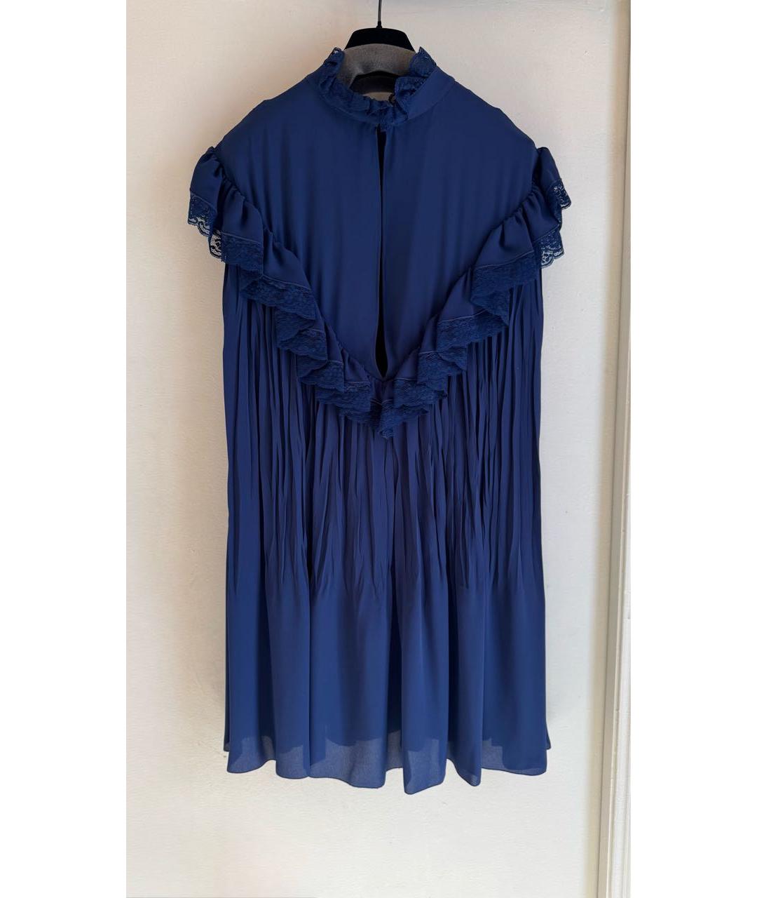 PHILOSOPHY DI LORENZO SERAFINI Синее полиэстеровое вечернее платье, фото 3