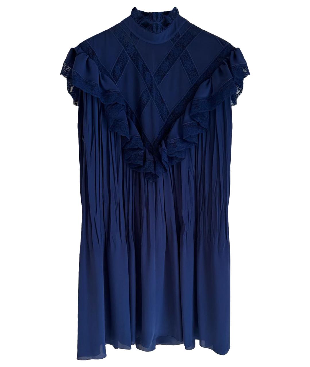 PHILOSOPHY DI LORENZO SERAFINI Синее полиэстеровое вечернее платье, фото 1