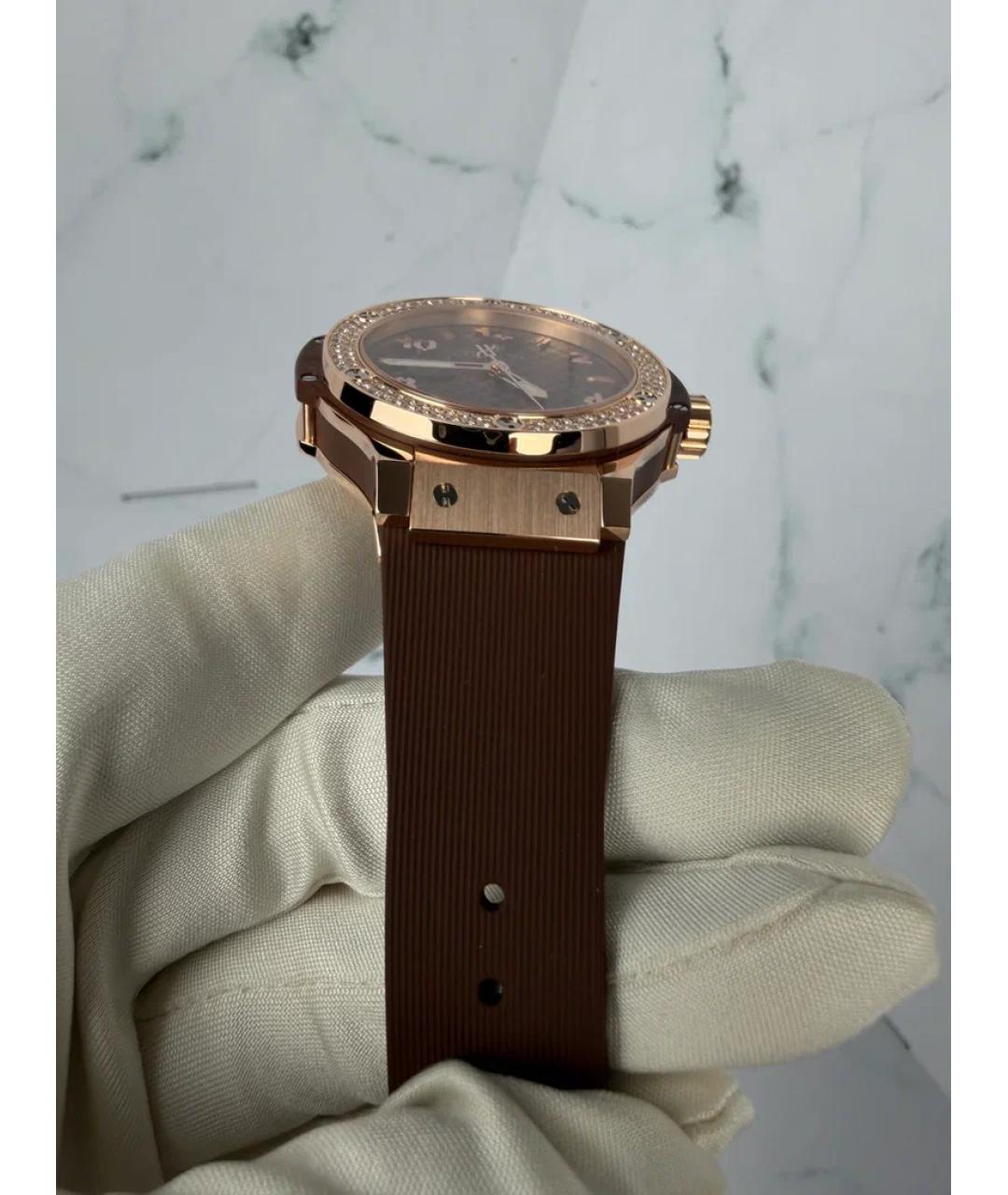 HUBLOT Коричневые часы из розового золота, фото 5