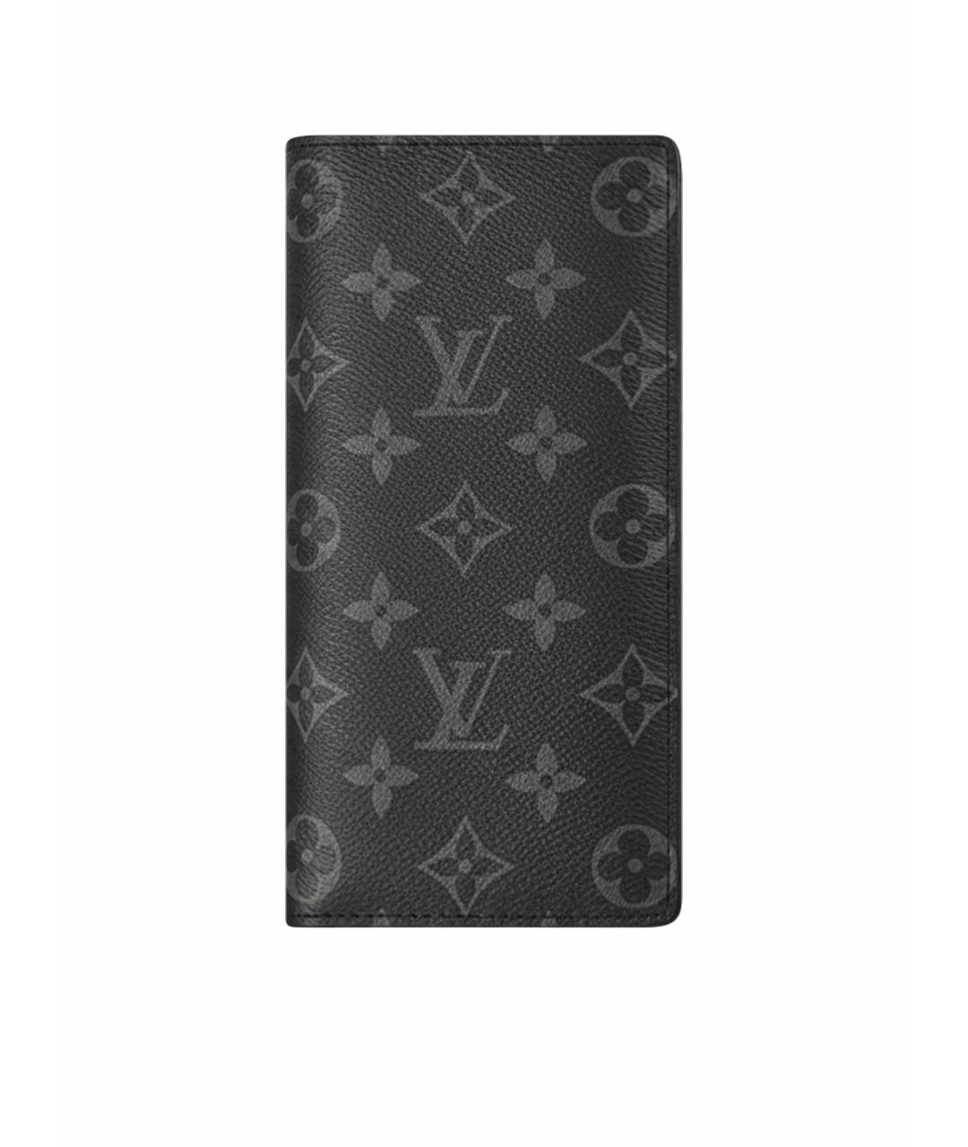 LOUIS VUITTON Черный кожаный кошелек, фото 1
