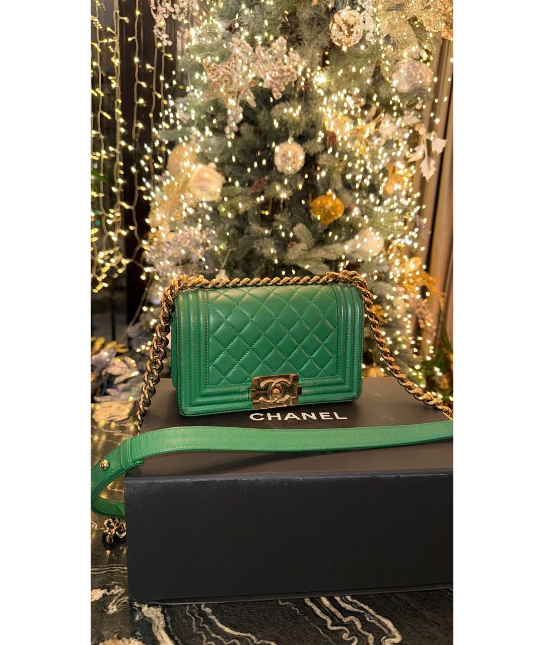 CHANEL Зеленая кожаная сумка через плечо, фото 3
