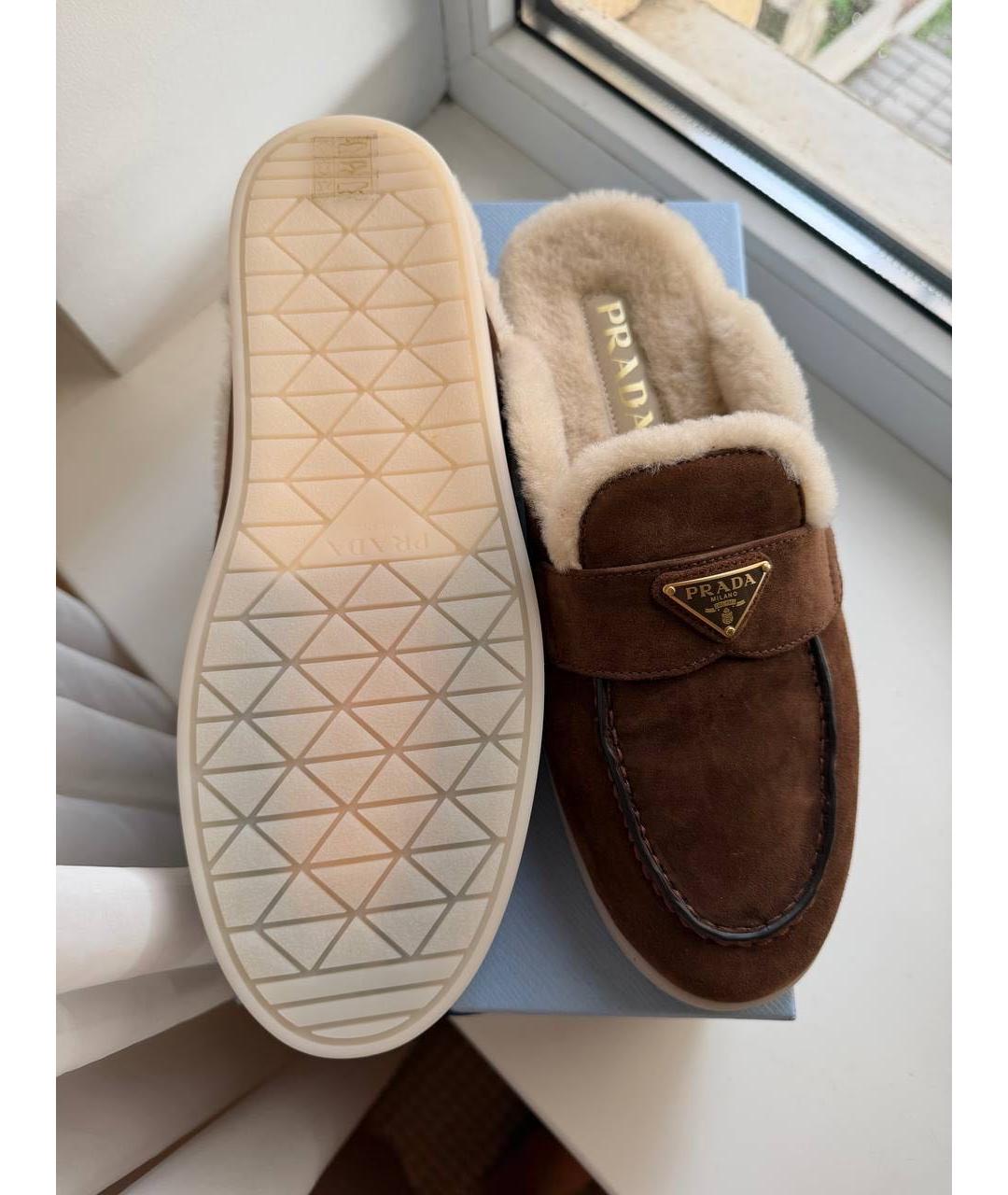 PRADA Коричневые замшевые мюли, фото 6