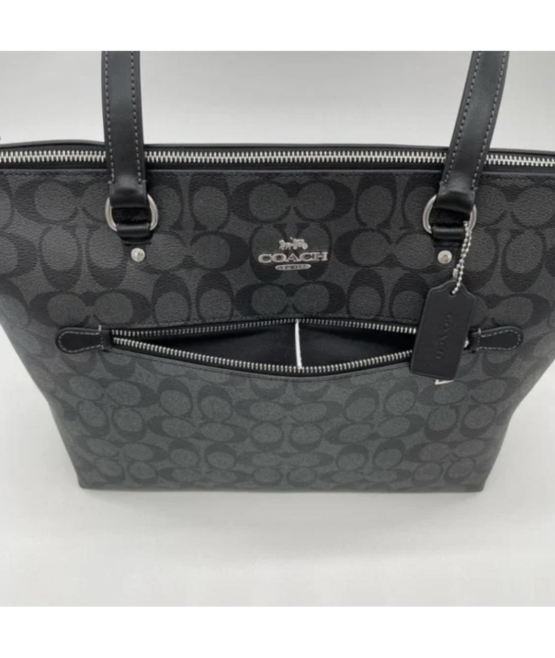 COACH Серая кожаная сумка через плечо, фото 5