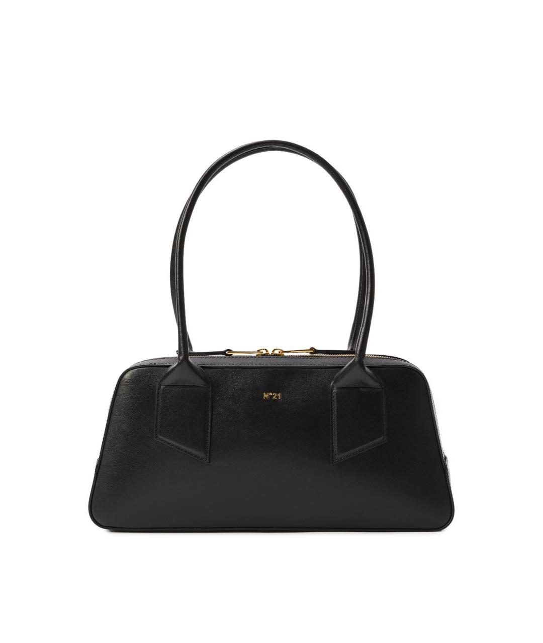 NO. 21 Черная кожаная сумка с короткими ручками, фото 1