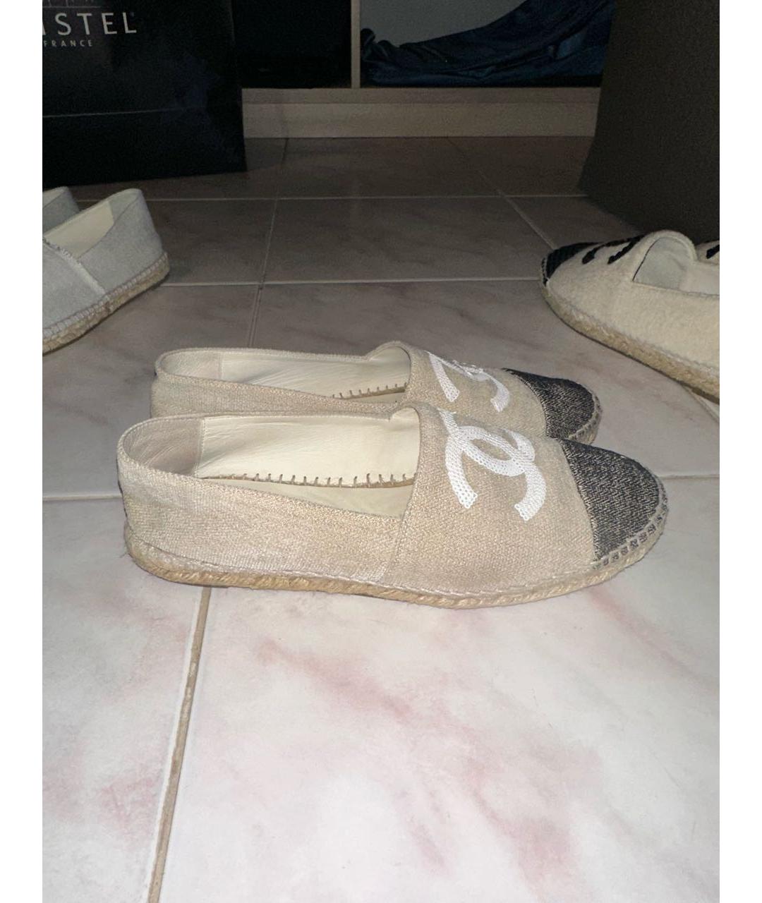 CHANEL Бежевые текстильные эспадрильи, фото 5