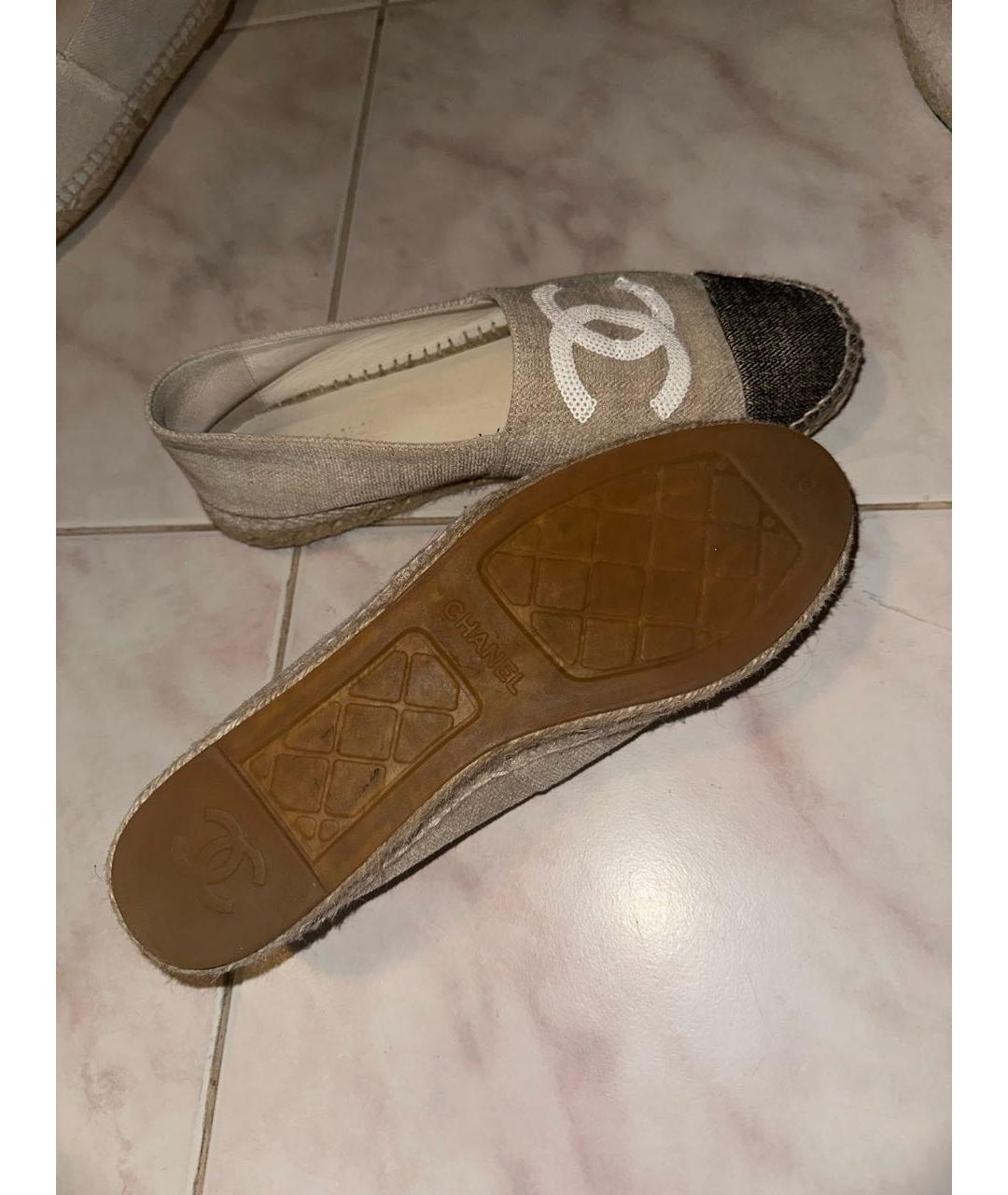 CHANEL Бежевые текстильные эспадрильи, фото 4