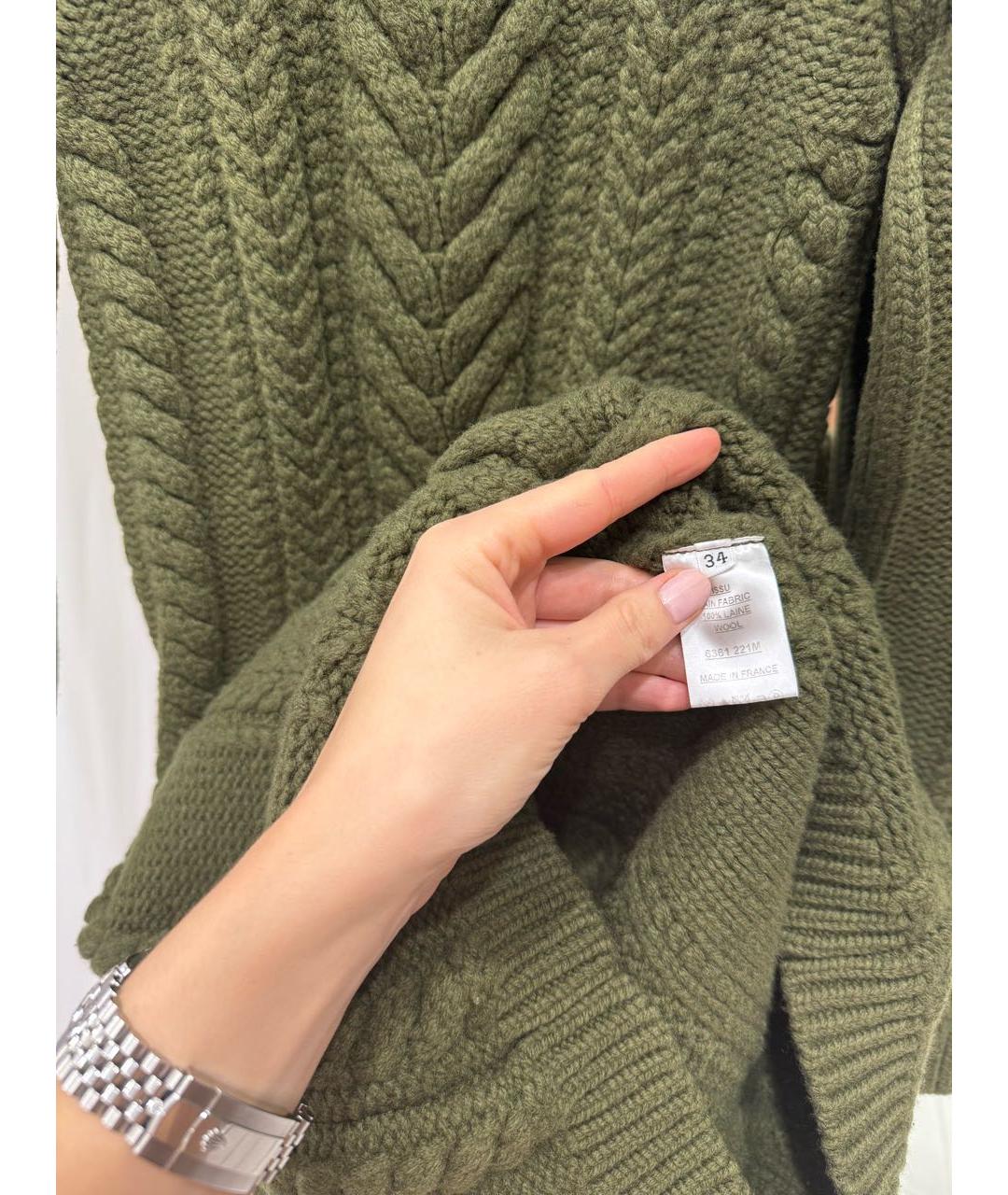 BALMAIN Хаки шерстяное повседневное платье, фото 7