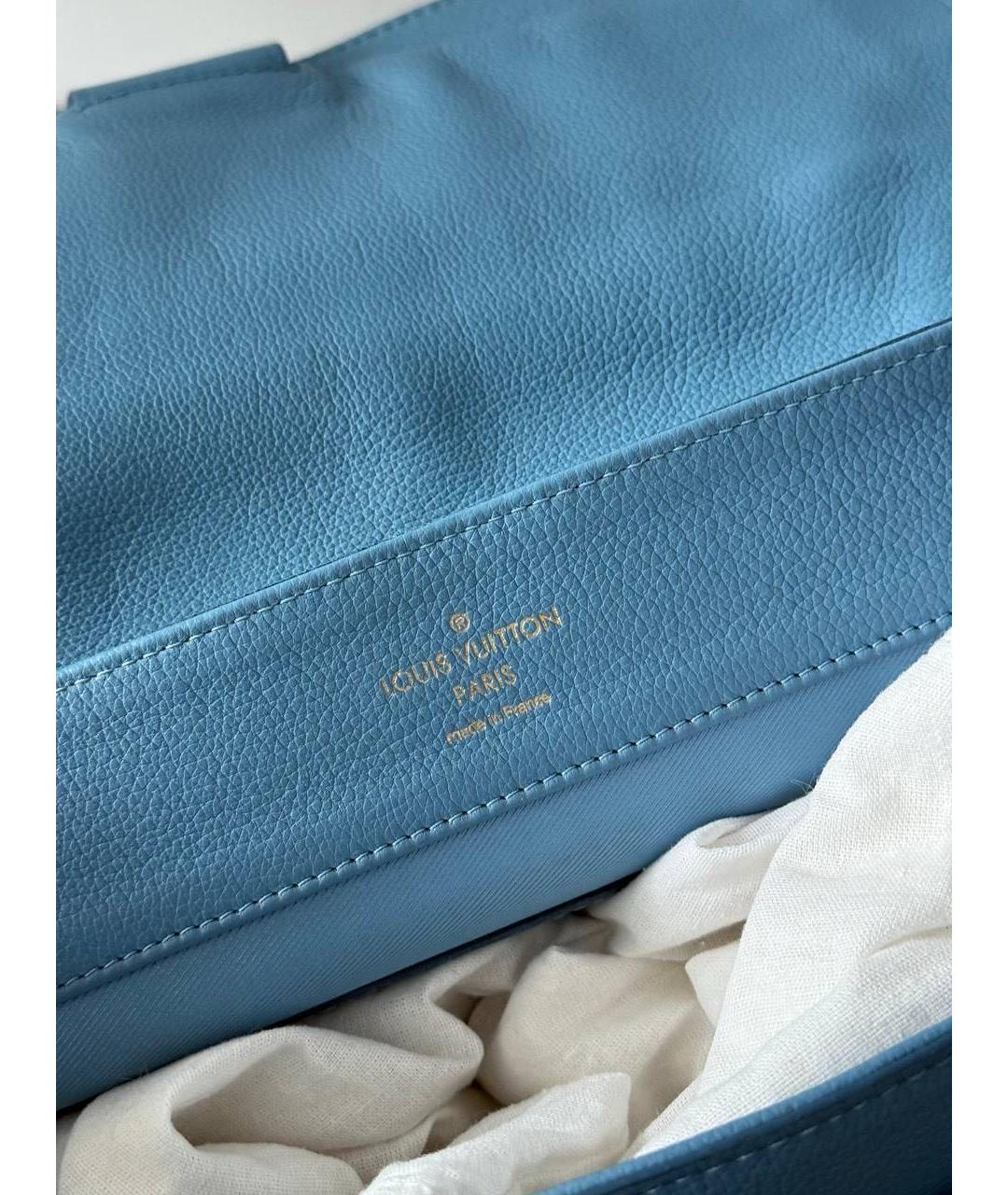 LOUIS VUITTON Голубая кожаная сумка через плечо, фото 5