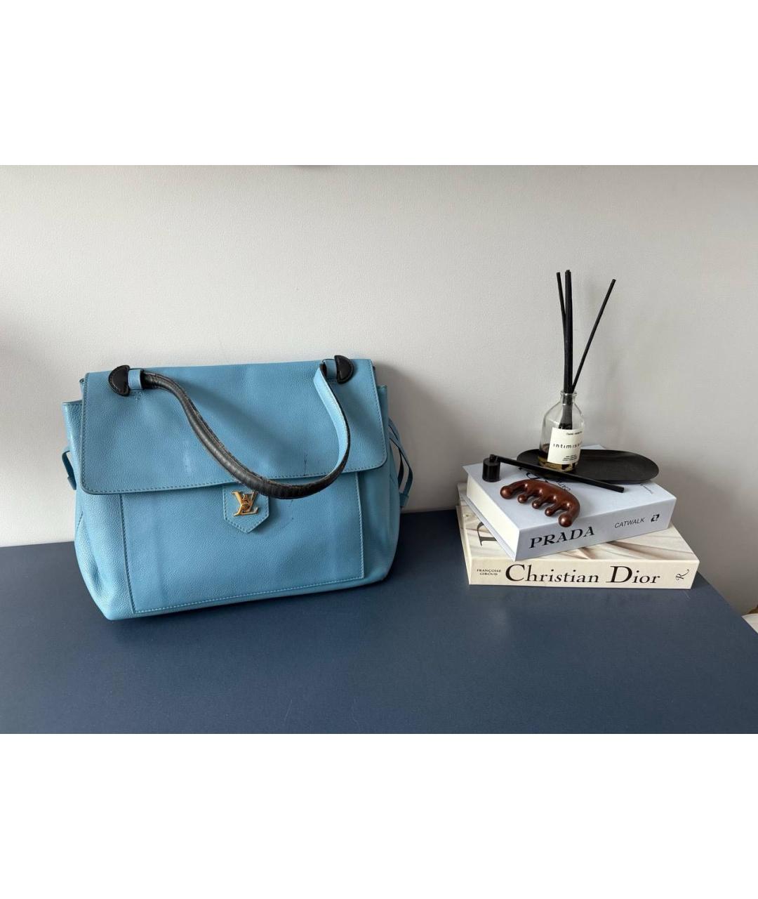 LOUIS VUITTON Голубая кожаная сумка через плечо, фото 7