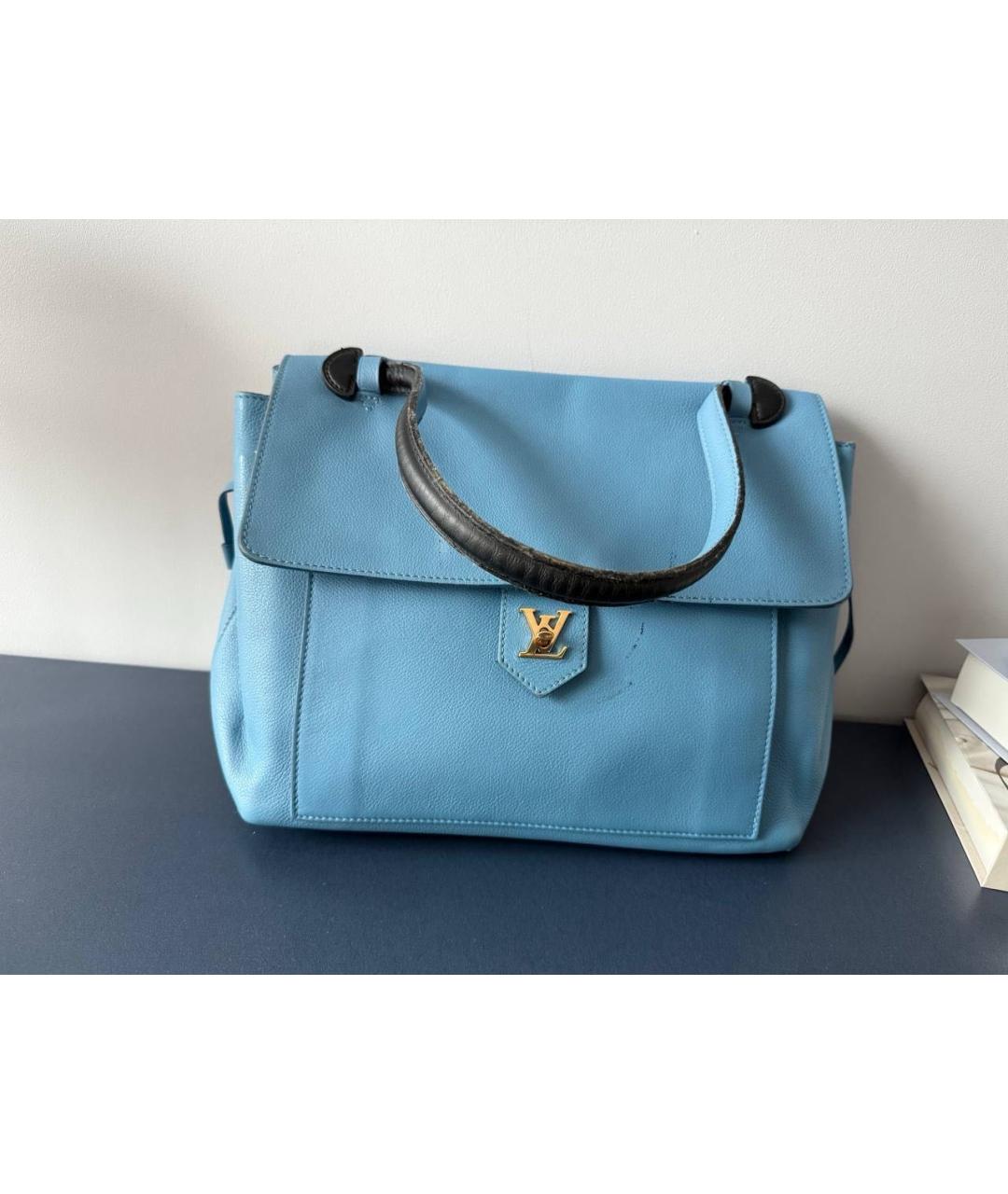 LOUIS VUITTON Голубая кожаная сумка через плечо, фото 9