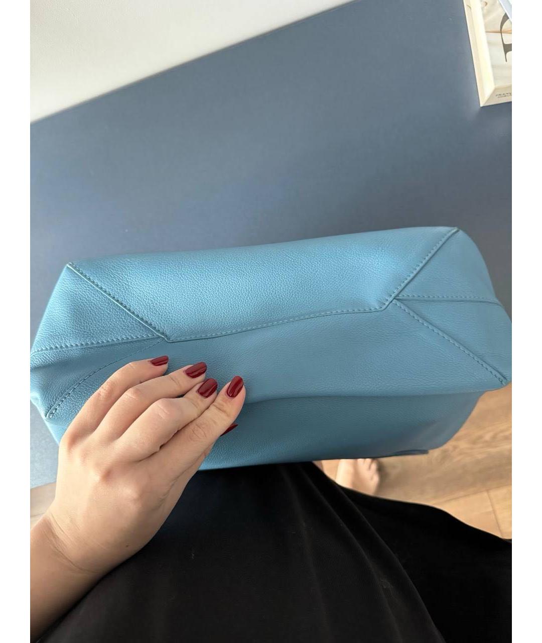 LOUIS VUITTON Голубая кожаная сумка через плечо, фото 6