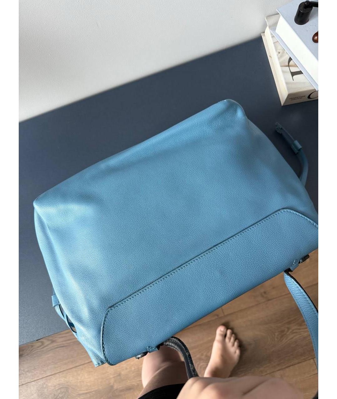 LOUIS VUITTON Голубая кожаная сумка через плечо, фото 3