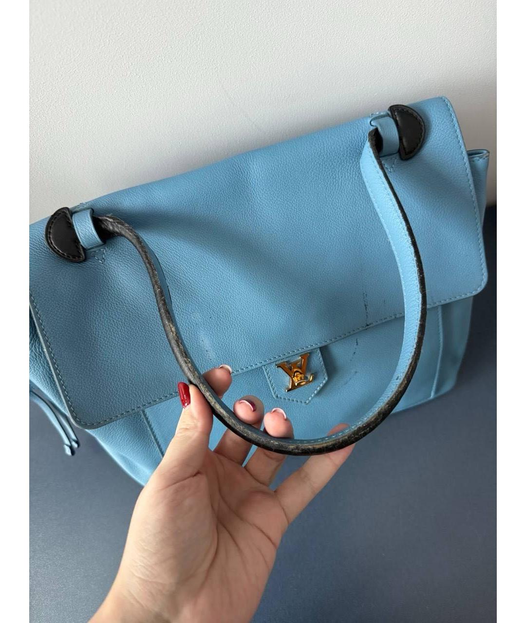 LOUIS VUITTON Голубая кожаная сумка через плечо, фото 8