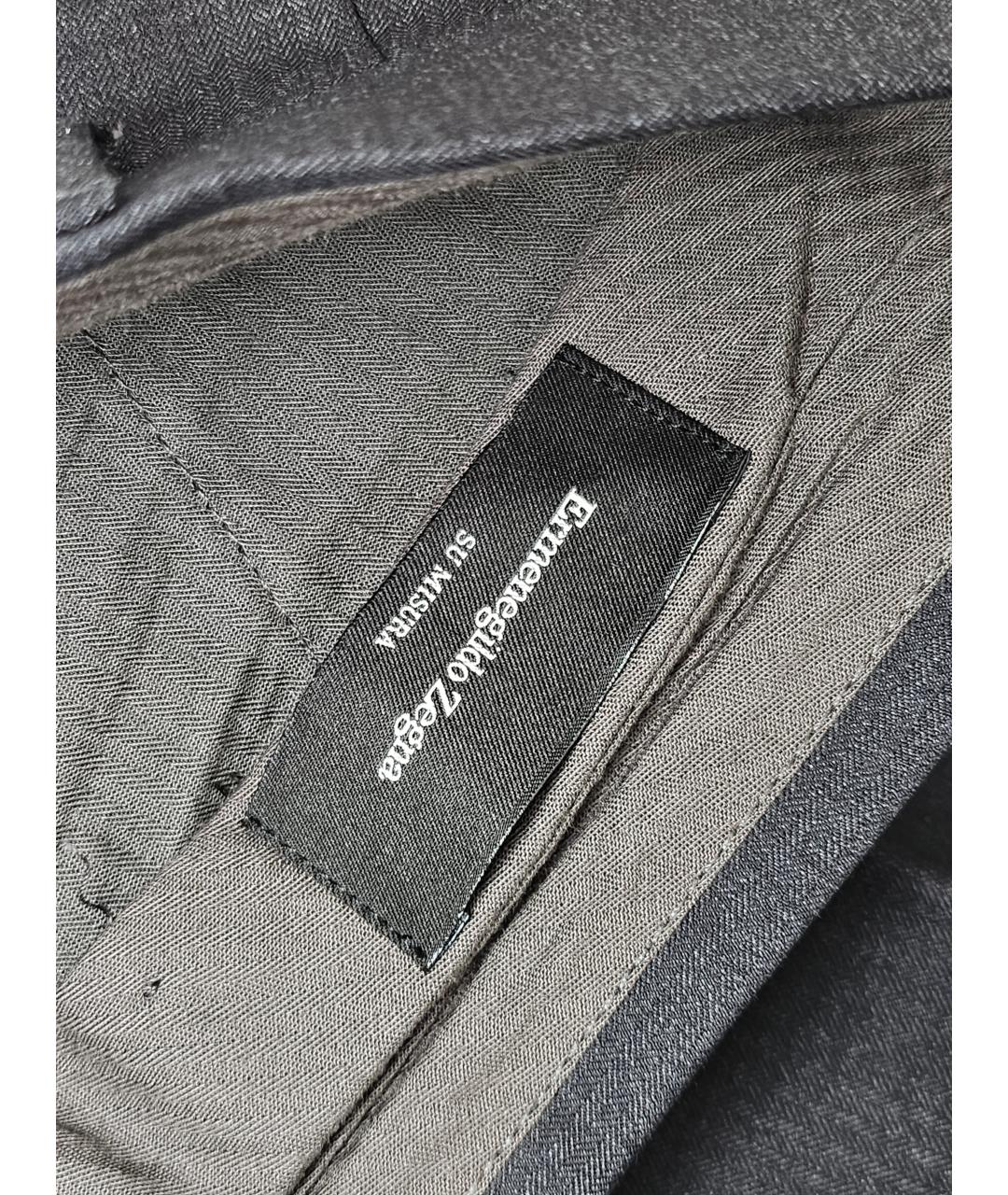 ERMENEGILDO ZEGNA XXX Серые шерстяные классические брюки, фото 5