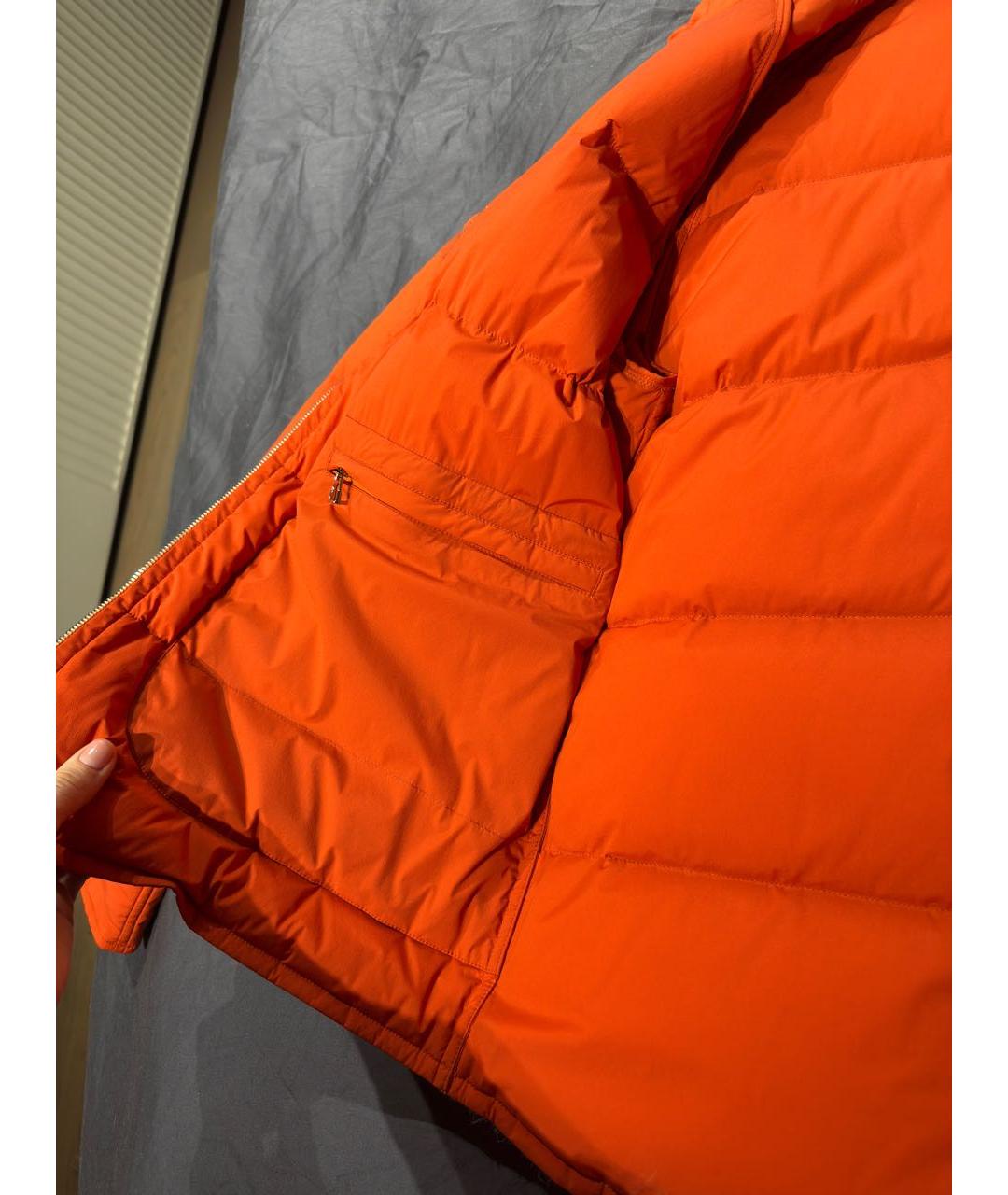 HERMES Оранжевая полиамидовая куртка, фото 7
