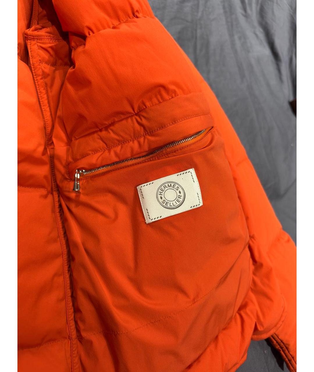 HERMES Оранжевая полиамидовая куртка, фото 3