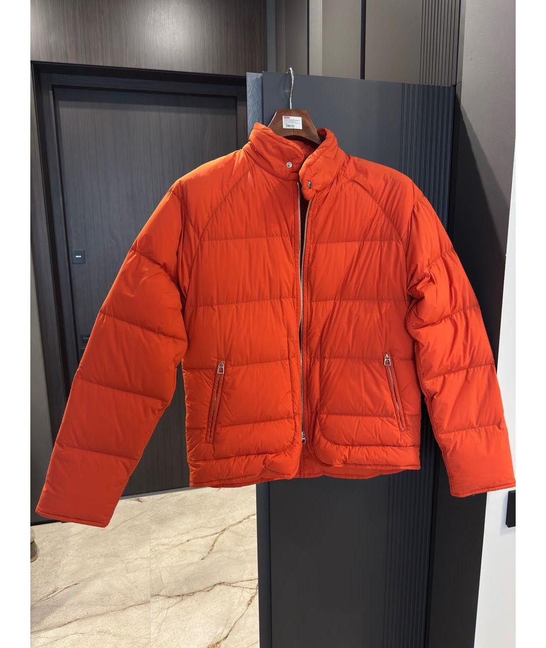 HERMES Оранжевая полиамидовая куртка, фото 9