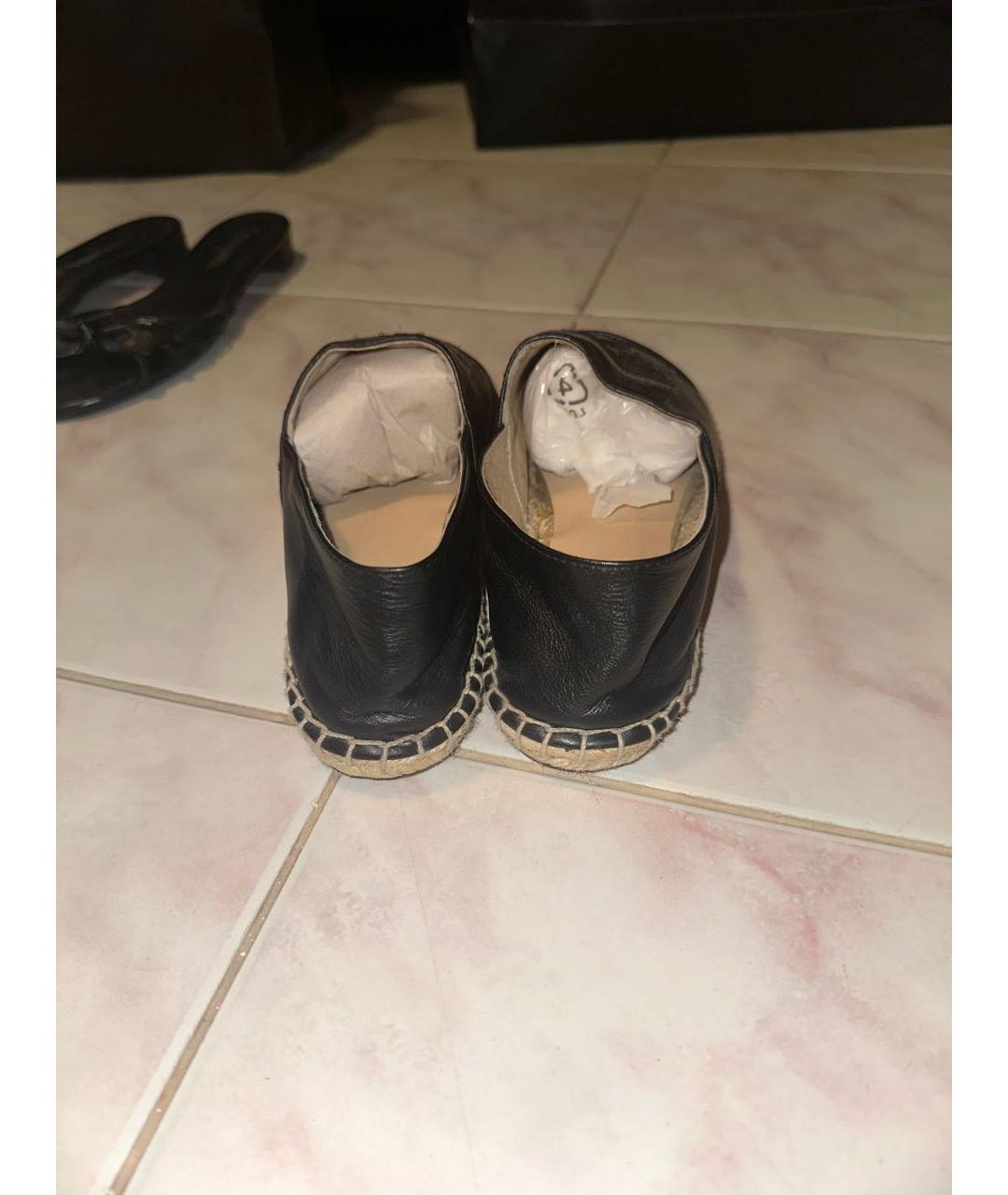 CHANEL Черные кожаные эспадрильи, фото 4