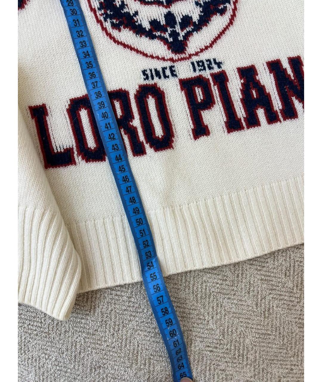 LORO PIANA Белый кашемировый джемпер / свитер, фото 5