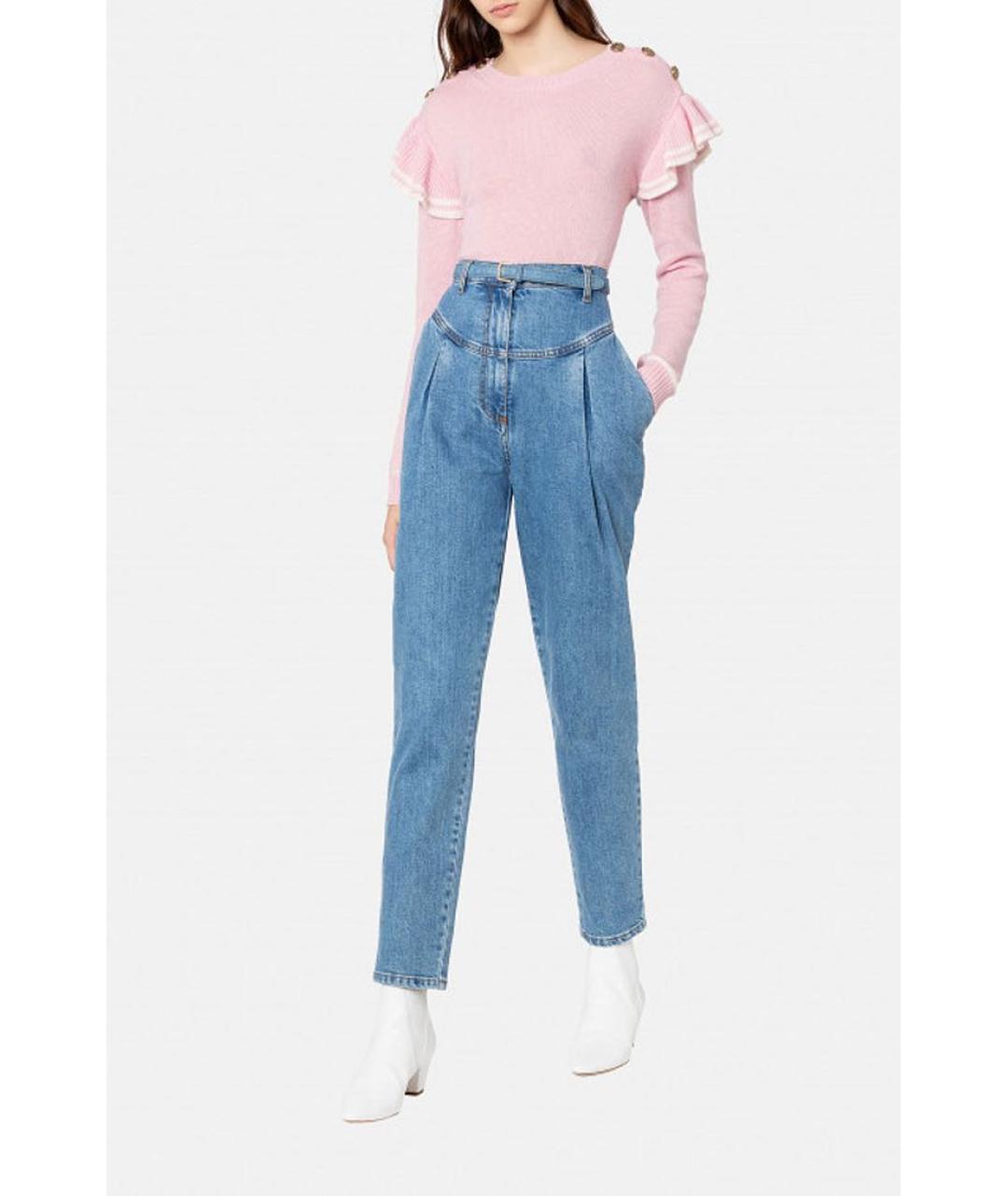 PHILOSOPHY DI LORENZO SERAFINI Голубые хлопко-эластановые джинсы слим, фото 2