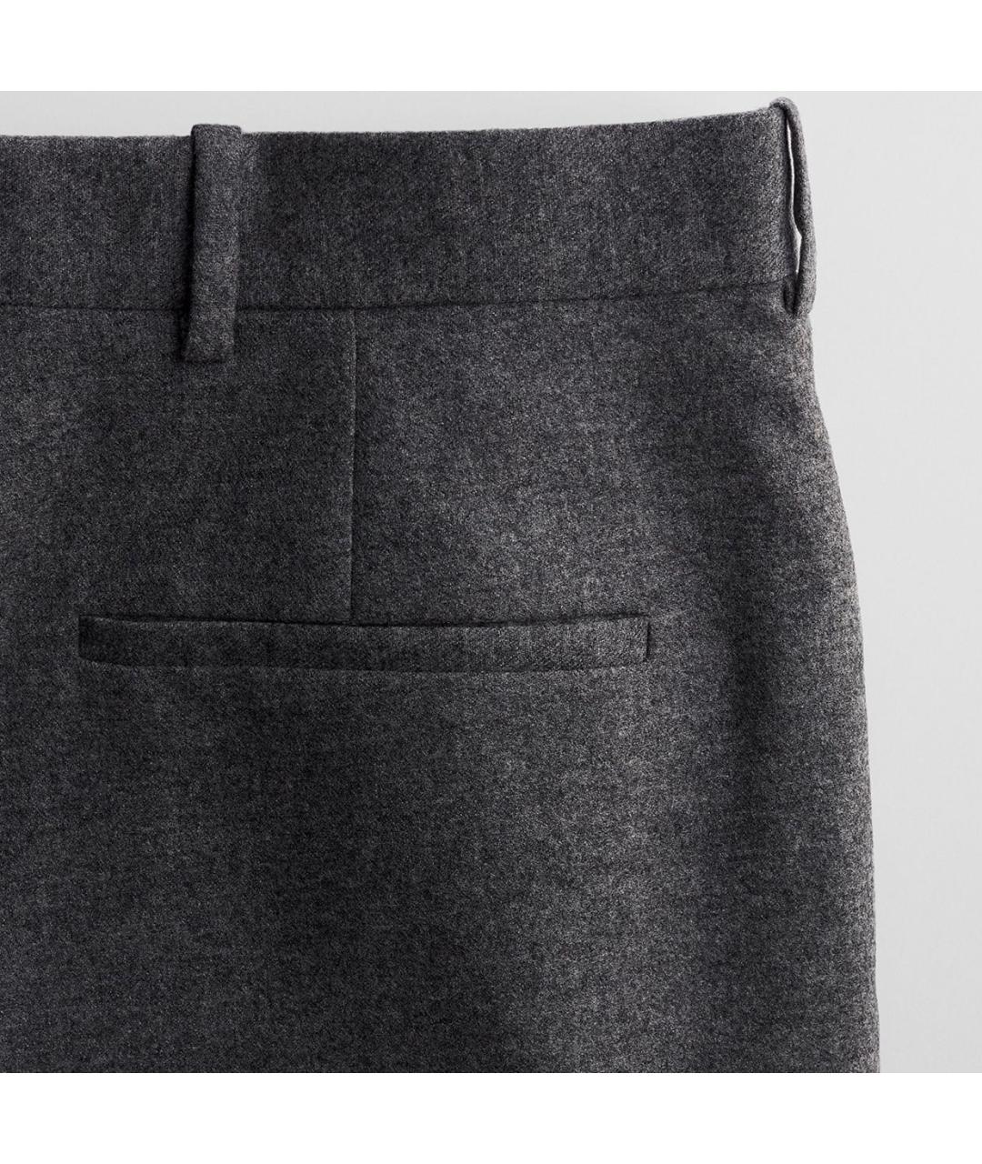 CHRISTIAN DIOR Серые шерстяные прямые брюки, фото 2