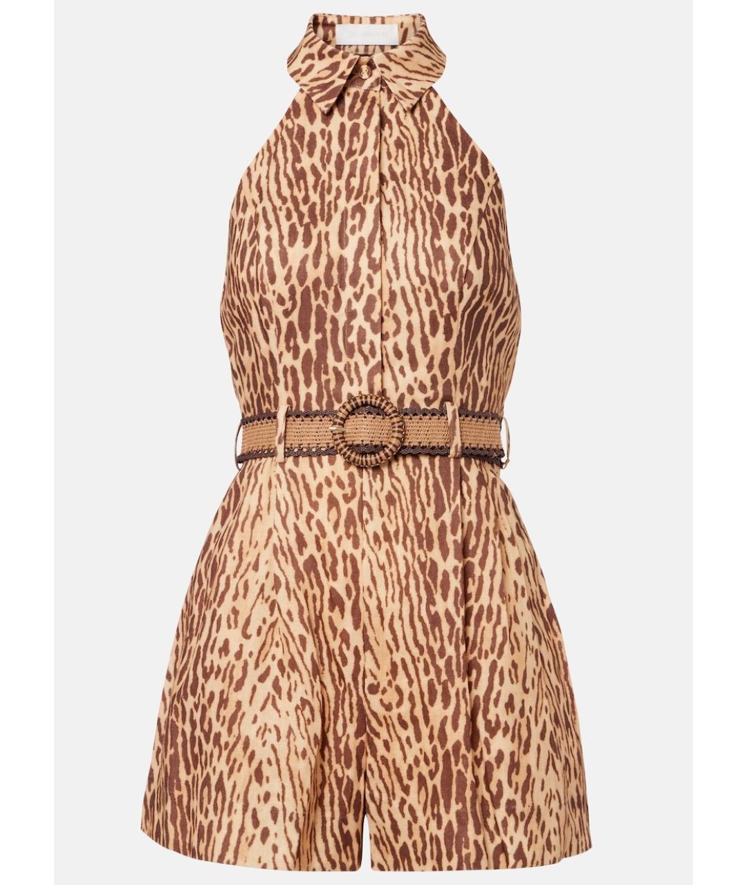 ZIMMERMANN Бежевый льняной комбинезон, фото 10