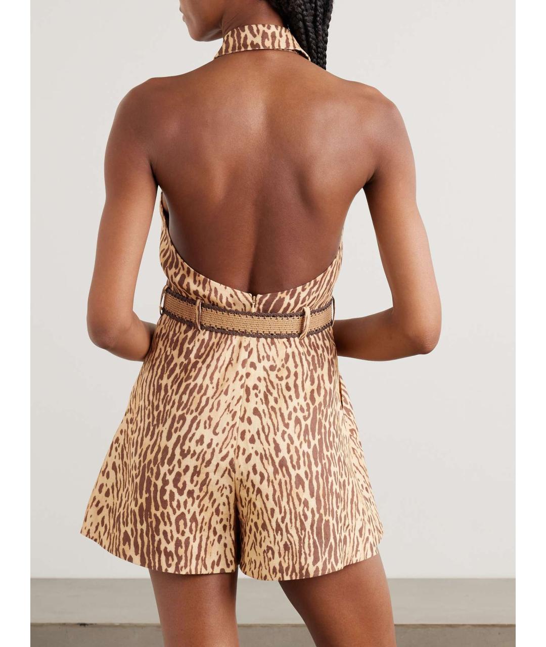 ZIMMERMANN Бежевый льняной комбинезон, фото 3