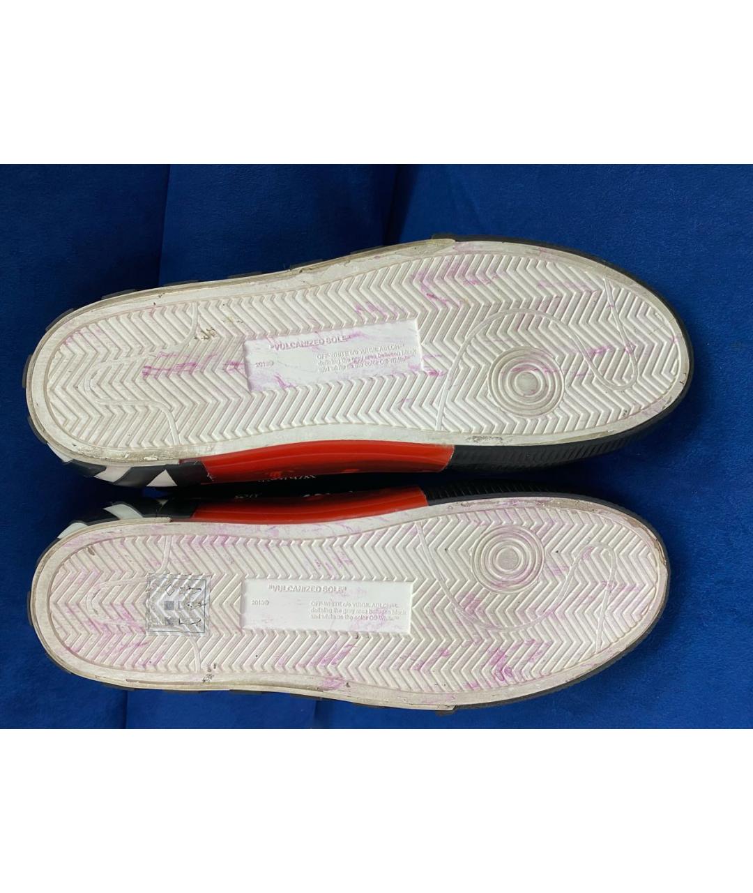 OFF-WHITE Черные кожаные низкие кроссовки / кеды, фото 6