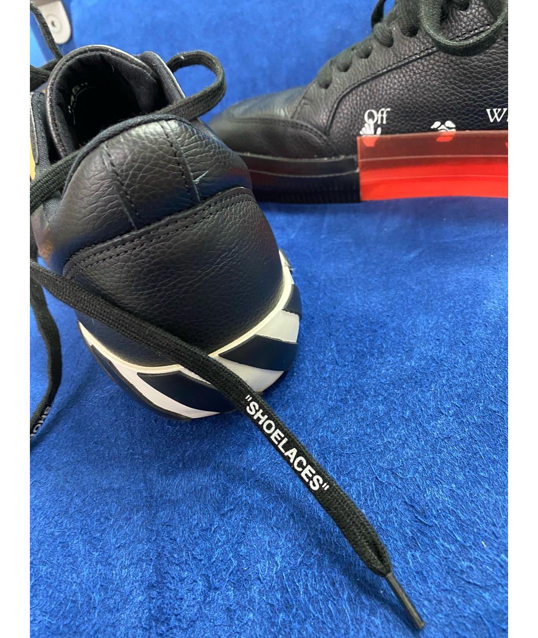 OFF-WHITE Черные кожаные низкие кроссовки / кеды, фото 8