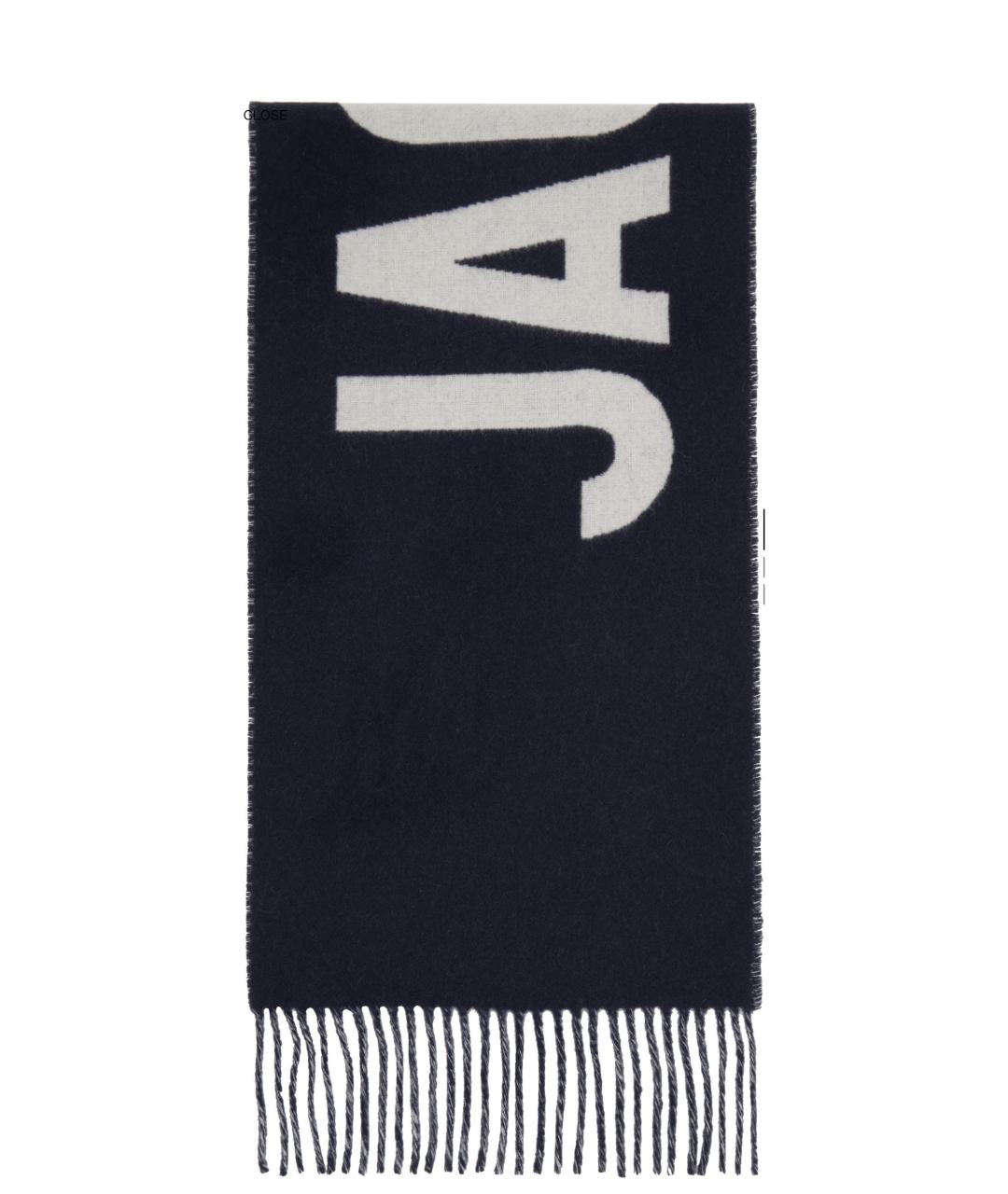 JACQUEMUS Темно-синий шерстяной шарф, фото 1